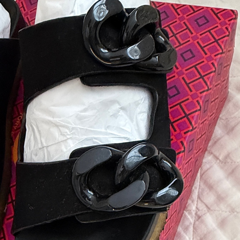 Tory Burch Black Double Strap Sandals - Picture 4 of 10